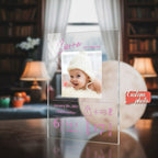 Personalized Photo Custom Baby Birth Stats Acrylic Plaque Newborn Keepsake Gift - DiyGiftly