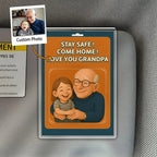 Personalized Photo Grandpa Car Visor Clip, Gift for Dad Grandpa from Kid Son or Daughter, Dad Gift Car Visor Clip, Father's Day Gift for Him 05270272 - DiyGiftly