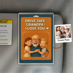 Personalized Photo Grandpa Car Visor Clip, Gift for Dad Grandpa from Kid Son or Daughter, Dad Gift Car Visor Clip, Father's Day Gift for Him 05270272 - DiyGiftly