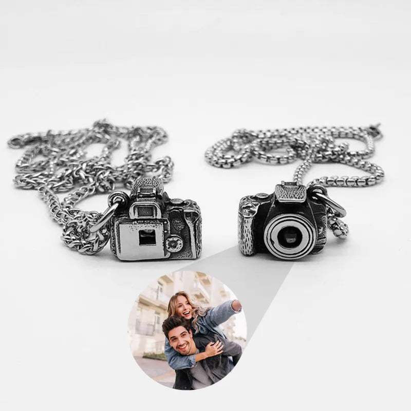 Personalized Photo Necklace Projection Gem Camera Necklace Anniversary Gifts for Him - DiyGiftly