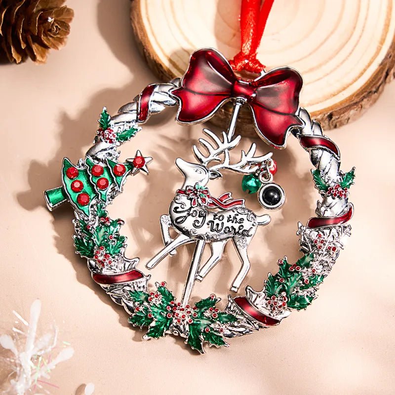 Personalized Photo Projection Ornaments Rotating Elk Shape Christmas Gifts - DiyGiftly