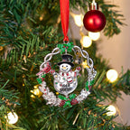Personalized Photo Snowman Projection Ornament – 2025 Christmas Tree Hanging Decoration - DiyGiftly
