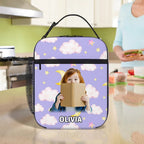 Personalized Photo Star Cloud Fantasy Unicorn Insulated Lunch Bag with Name and Portable Pocket Back to School Picnic Birthday Gift for Kids 27682304 - DiyGiftly