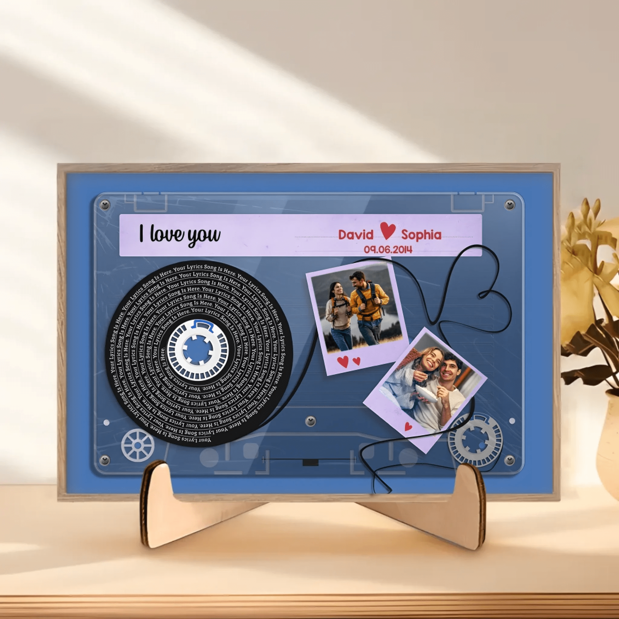 Personalized Photo Tape Wooden Plaque - For Husband Wife Anniversary 732807 - DiyGiftly