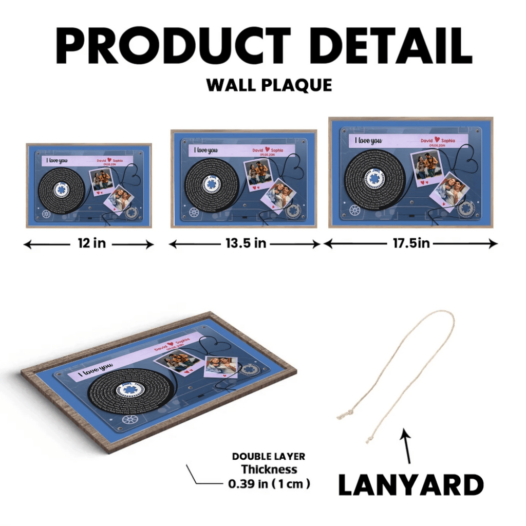 Personalized Photo Tape Wooden Plaque - For Husband Wife Anniversary 732807 - DiyGiftly