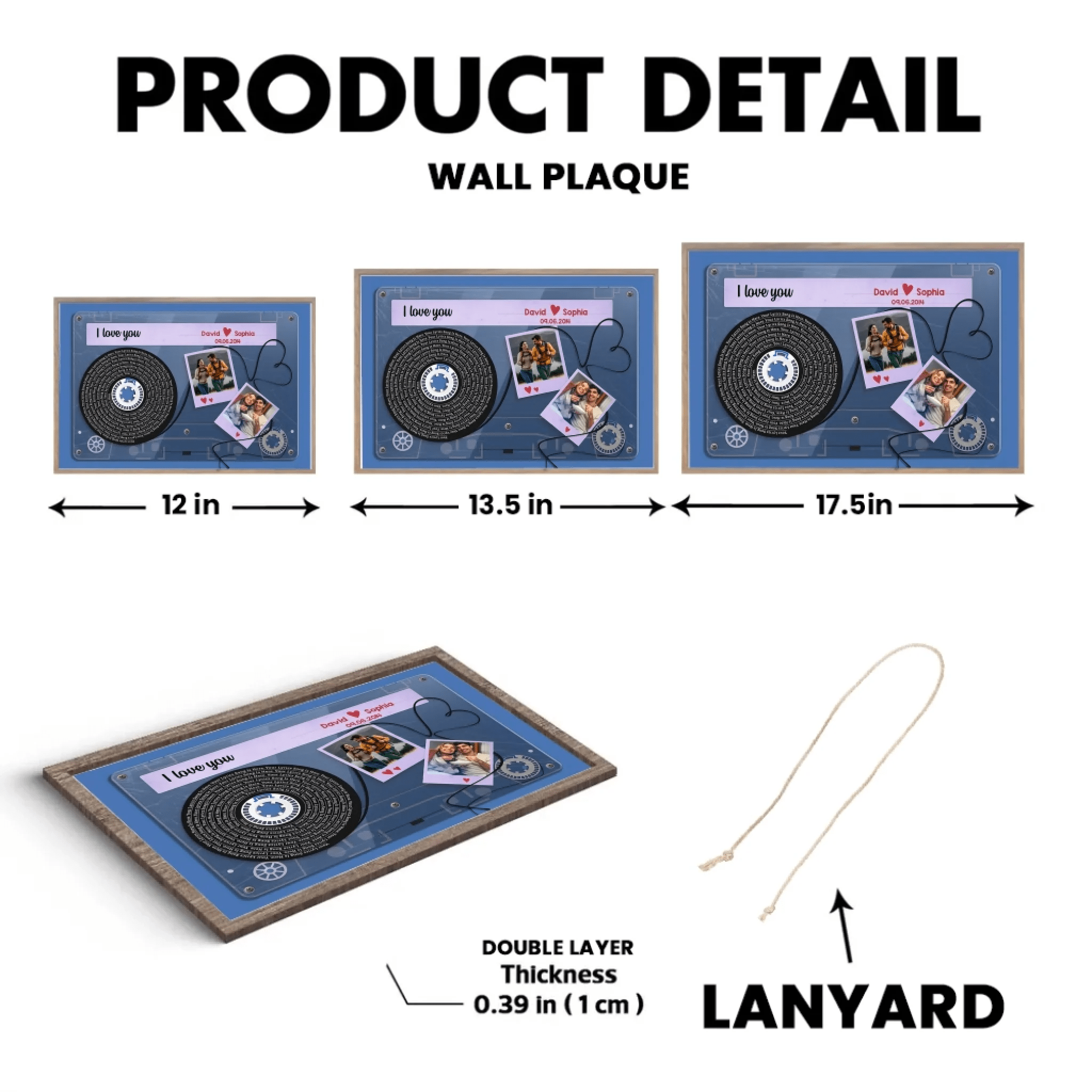 Personalized Photo Tape Wooden Plaque - For Husband Wife Anniversary 732807 - DiyGiftly