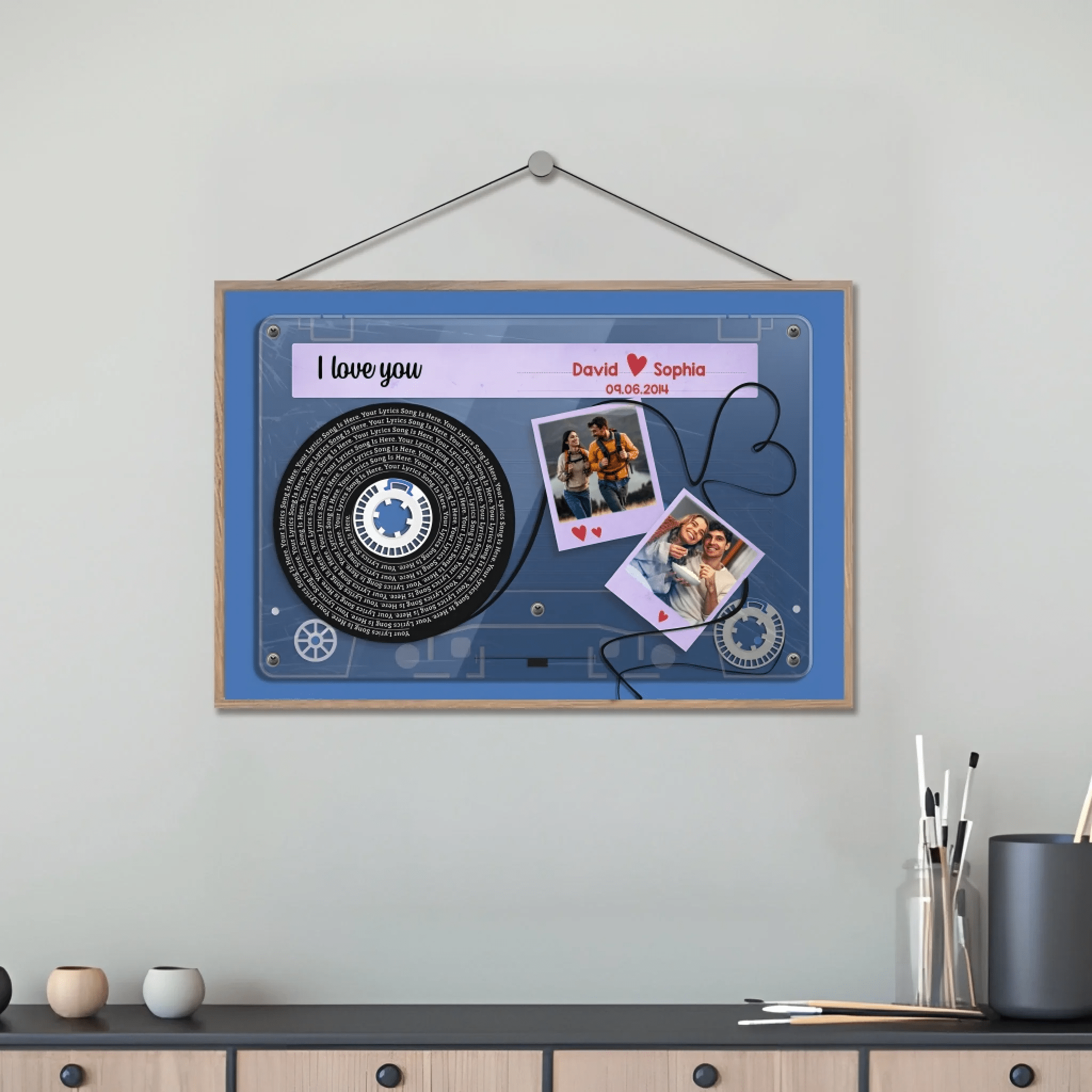 Personalized Photo Tape Wooden Plaque - For Husband Wife Anniversary 732807 - DiyGiftly