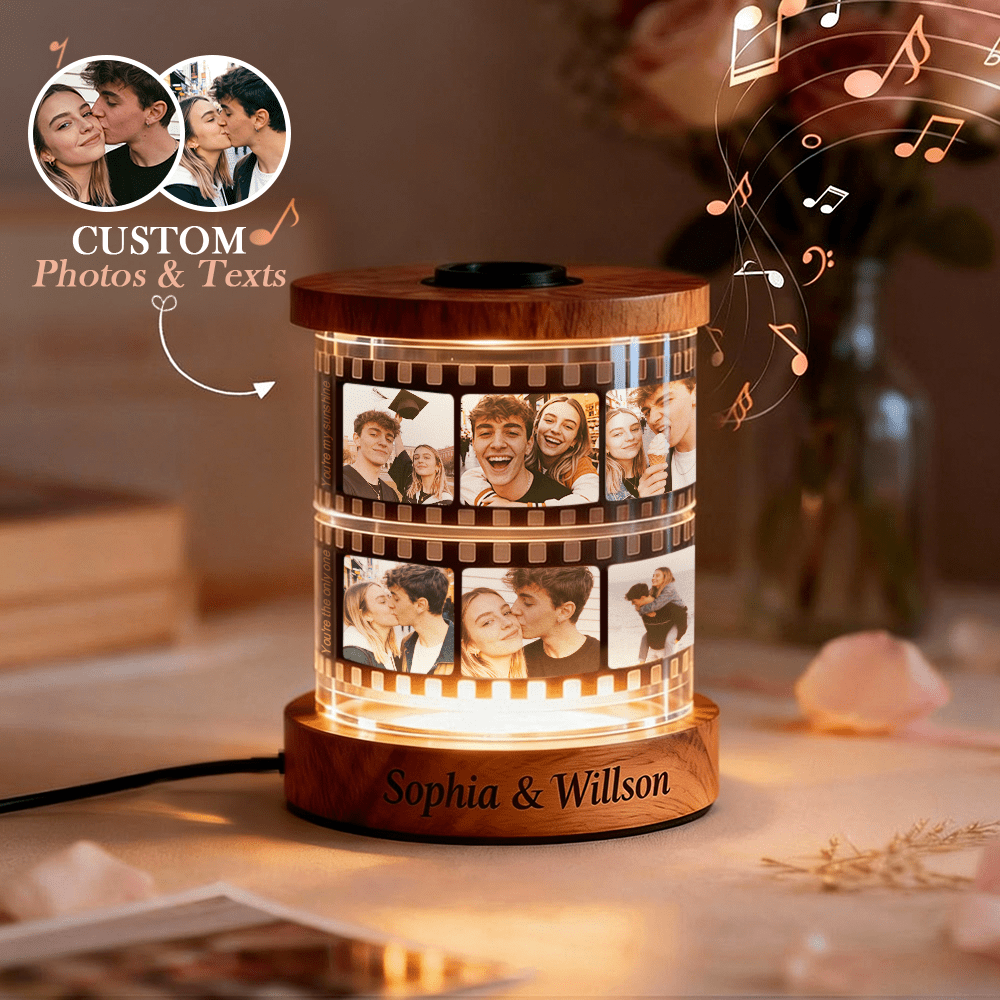 Personalized Photo & Text Film Reel Night Light – Custom Valentine’s Day Gift - DiyGiftly
