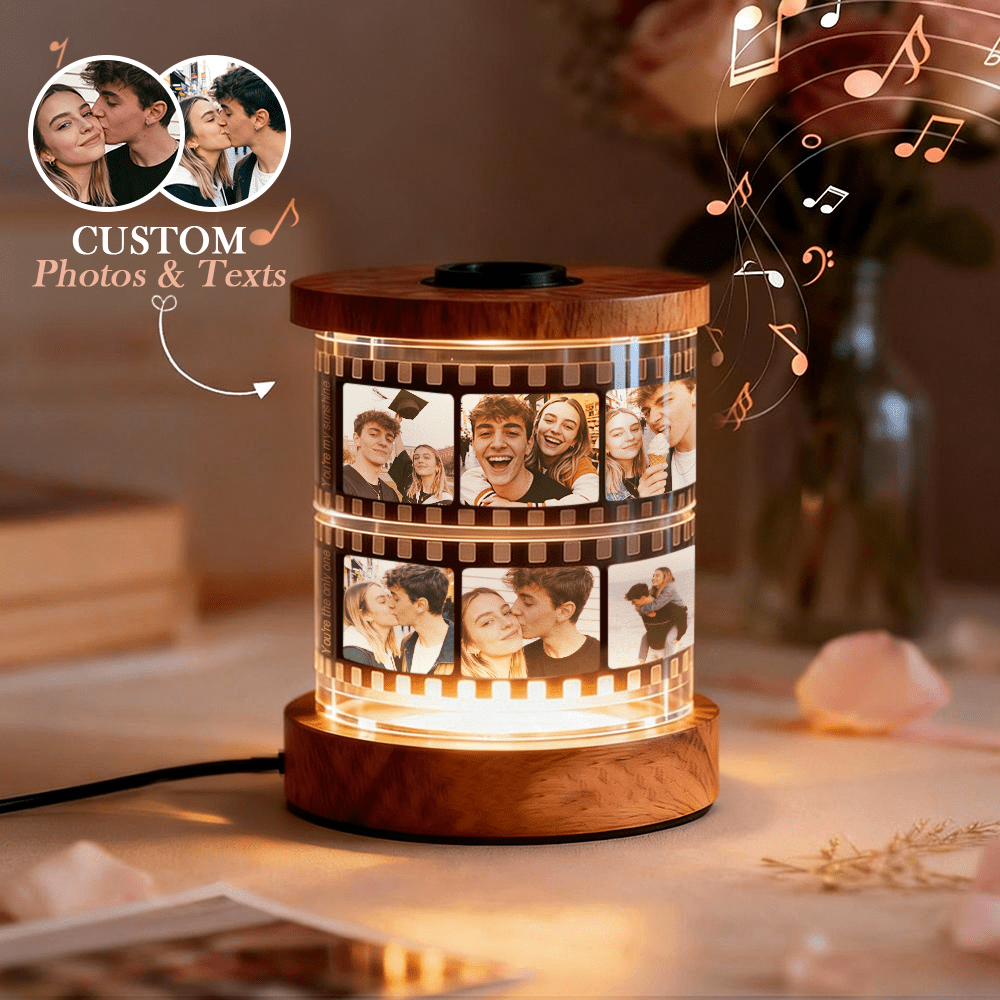 Personalized Photo & Text Film Reel Night Light – Custom Valentine’s Day Gift - DiyGiftly