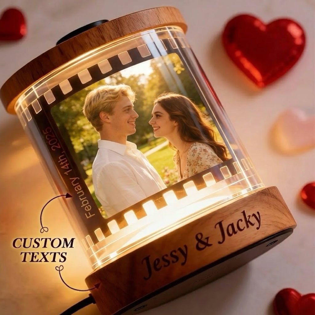 Personalized Photo & Text Film Reel Night Light – Custom Valentine’s Day Gift - DiyGiftly