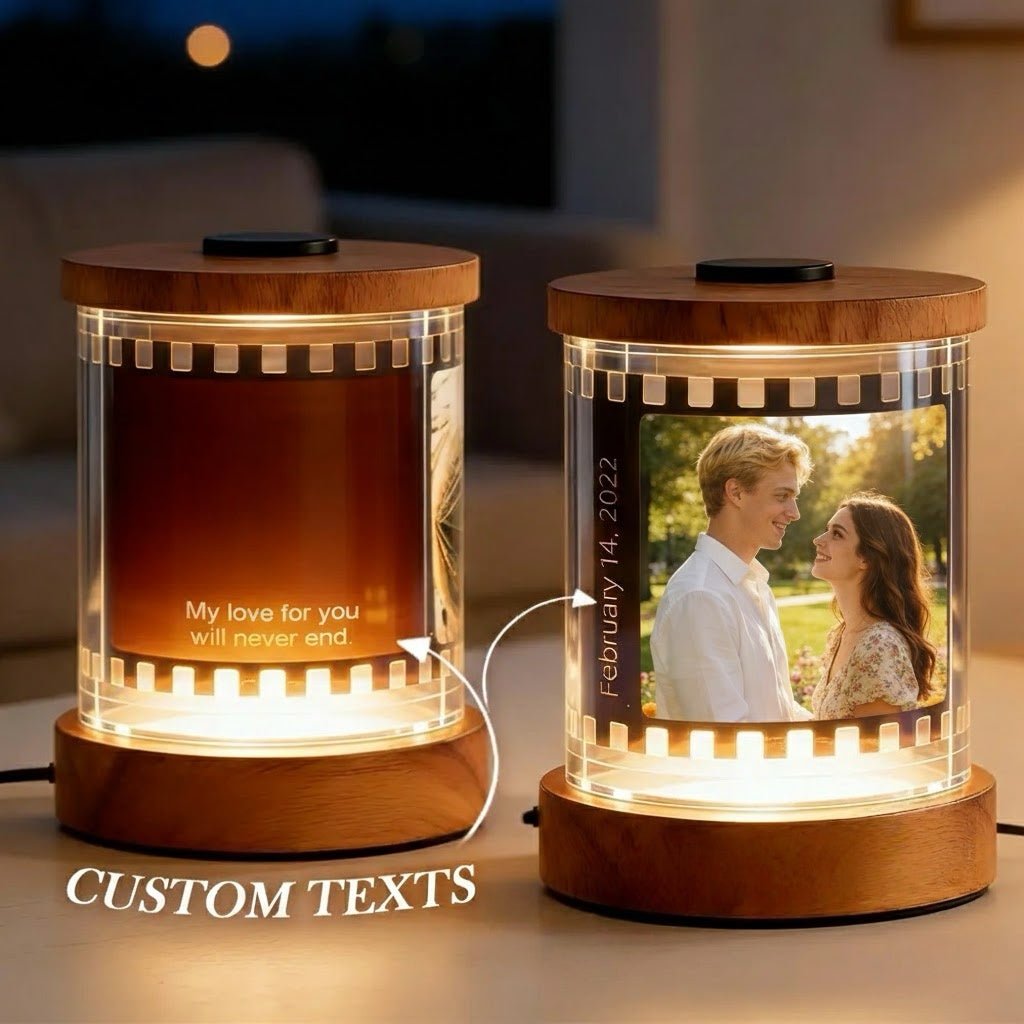 Personalized Photo & Text Film Reel Night Light – Custom Valentine’s Day Gift - DiyGiftly