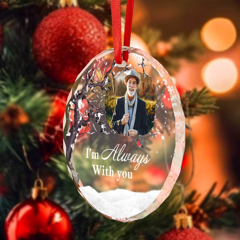 personalized photo with custom text ornament holiday decor