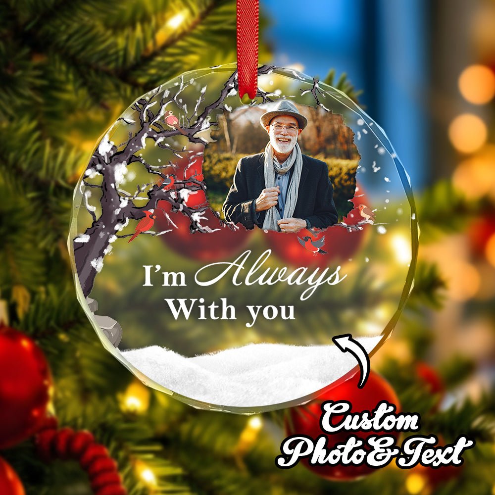 ornament personalized photo with custom text christmas remembrance