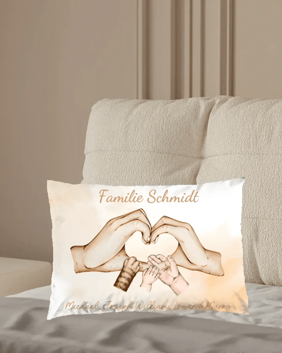 Personalized Pillow "Family Happiness" 722925 - B - DiyGiftly