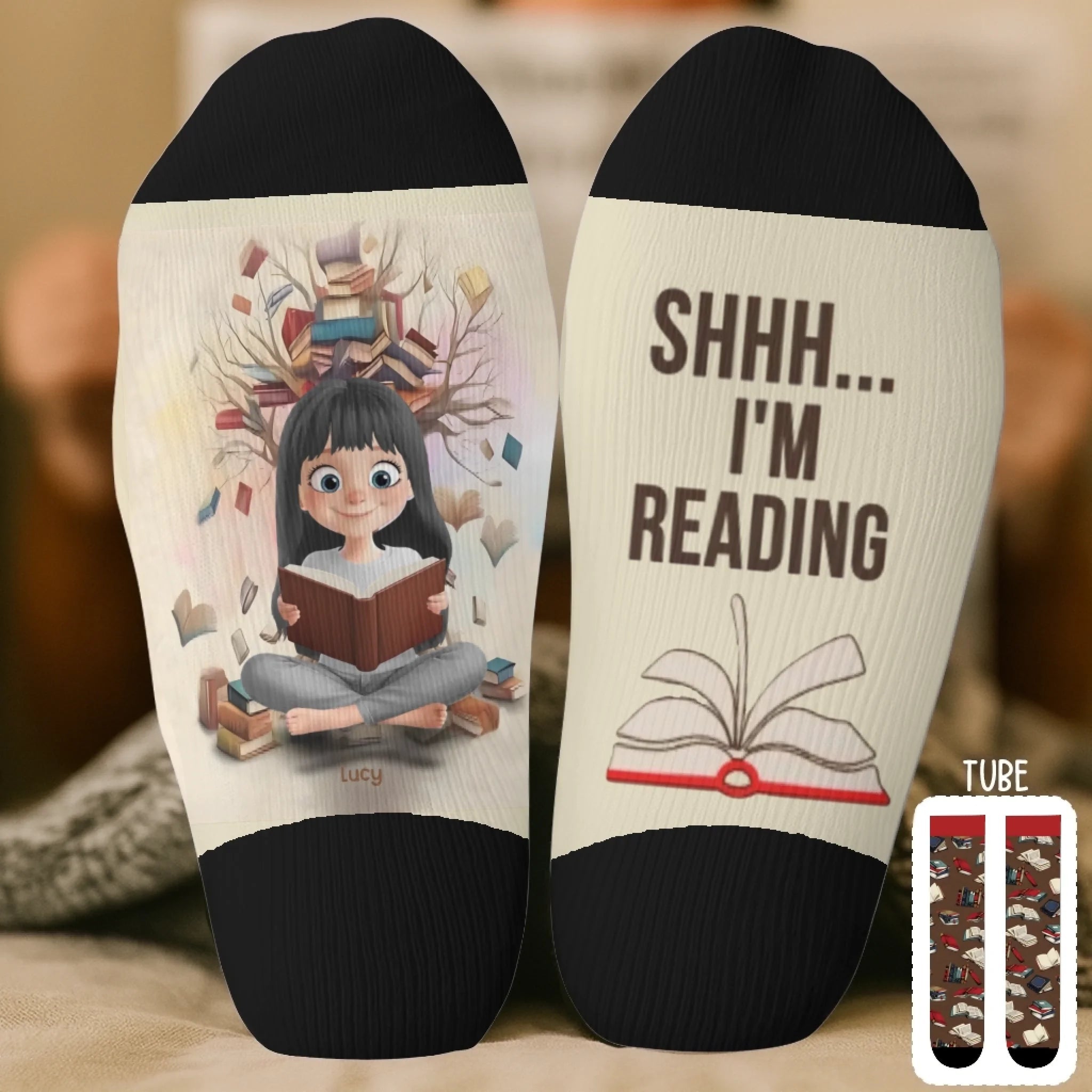 Personalized Reader’s Crew Socks – Unique Book Lover Gift – Saved in My Heart’s Bookmark 1056484 - 1057402 - DiyGiftly