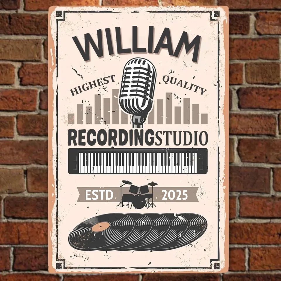 Personalized - Recording Studio - Custom Iron Decor Pieces - Without Lights & With Lights Iron Decor Pieces 752108 - 752119 - DiyGiftly