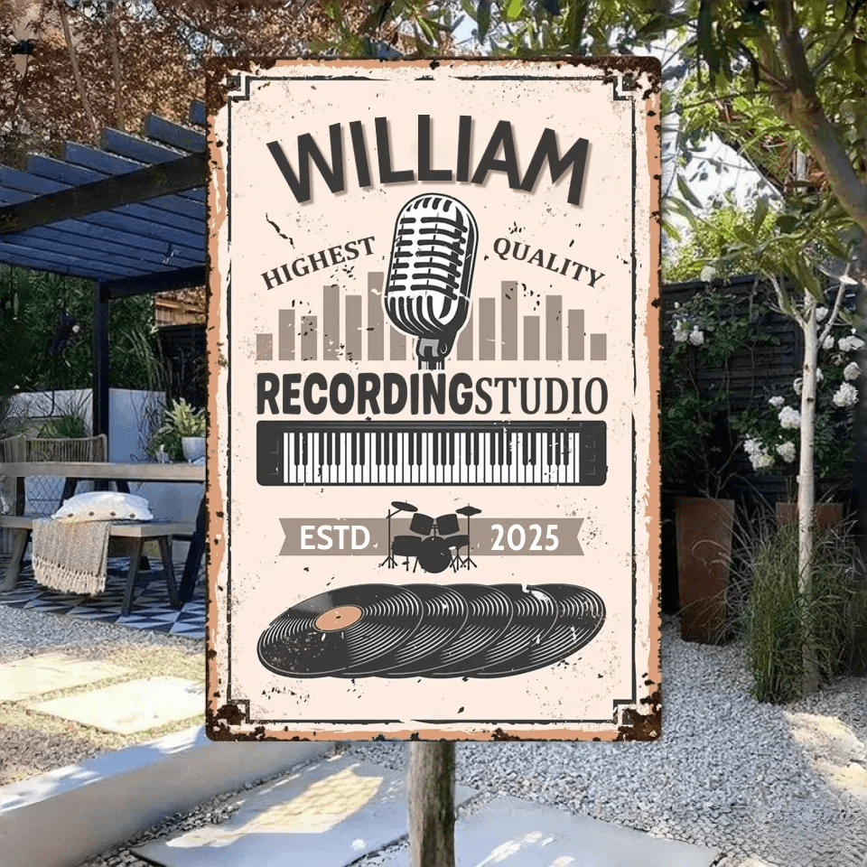Personalized - Recording Studio - Custom Iron Decor Pieces - Without Lights & With Lights Iron Decor Pieces 752108 - 752119 - DiyGiftly