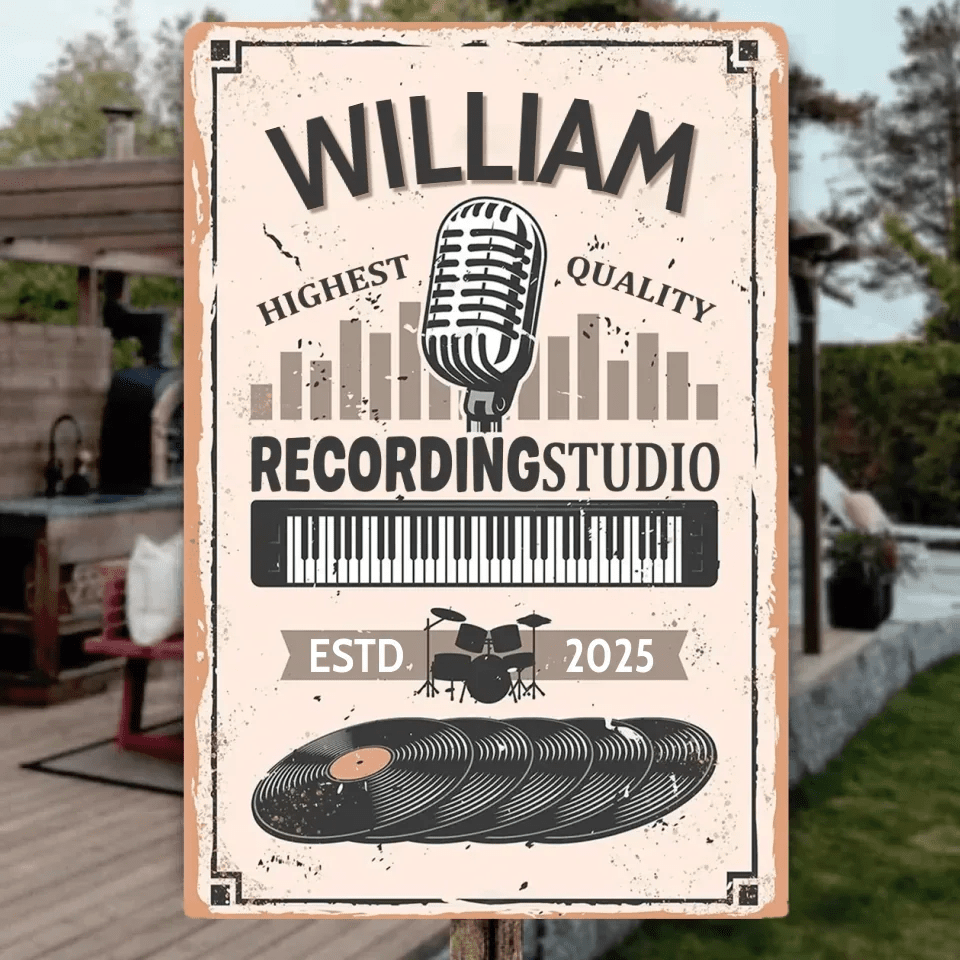 Personalized - Recording Studio - Custom Iron Decor Pieces - Without Lights & With Lights Iron Decor Pieces 752108 - 752119 - DiyGiftly