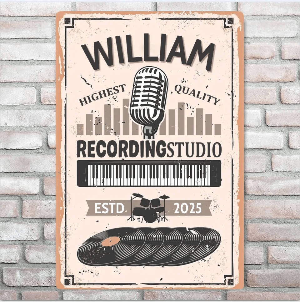 Personalized - Recording Studio - Custom Iron Decor Pieces - Without Lights & With Lights Iron Decor Pieces 752108 - 752119 - DiyGiftly
