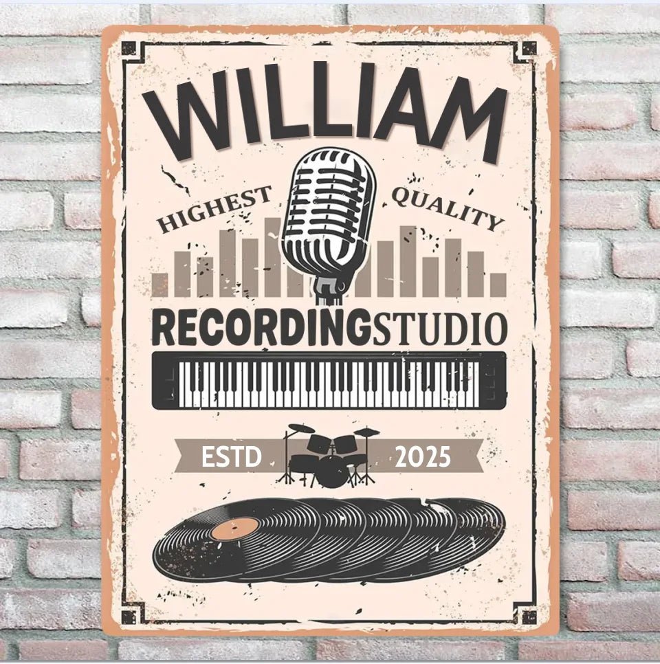 Personalized - Recording Studio - Custom Iron Decor Pieces - Without Lights & With Lights Iron Decor Pieces 752108 - 752119 - DiyGiftly