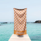 Personalized Retro Style Beach Towel with Name - Custom Pattern, Unique Birthday & Anniversary Gift, Summer Beach Accessory 77690880 - DiyGiftly