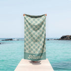 Personalized Retro Style Beach Towel with Name - Custom Pattern, Unique Birthday & Anniversary Gift, Summer Beach Accessory 77690880 - DiyGiftly