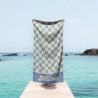 Personalized Retro Style Beach Towel with Name - Custom Pattern, Unique Birthday & Anniversary Gift, Summer Beach Accessory 77690880 - DiyGiftly
