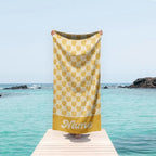 Personalized Retro Style Beach Towel with Name - Custom Pattern, Unique Birthday & Anniversary Gift, Summer Beach Accessory 77690880 - DiyGiftly