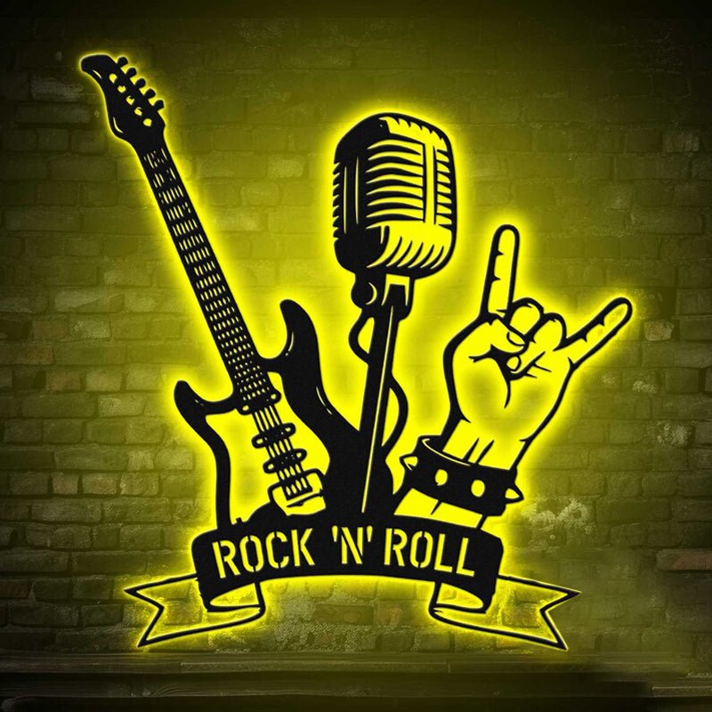 Personalized Rock Guitar Metal Wall Art – Custom Music Signs, Electric Guitar Wall Decor, Man Cave & Studio Decoration, Unique Gifts for Musicians 50987264 - DiyGiftly