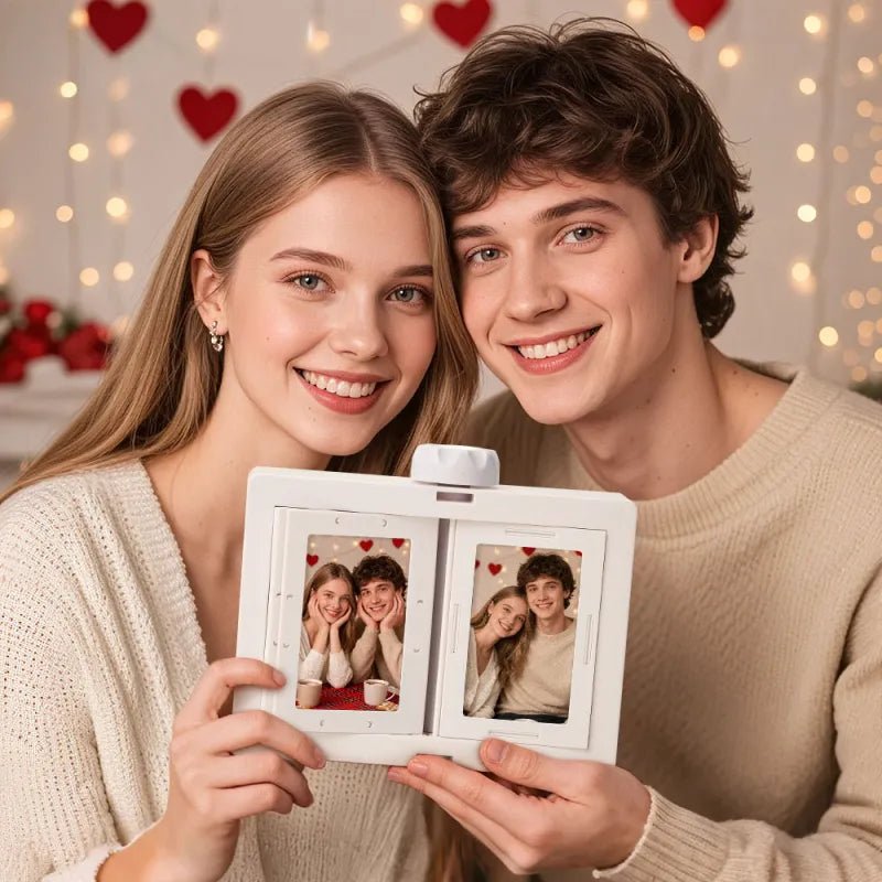 Personalized Rotating Photo Frame Carousel Custom Photo Desktop Photo Reel Flip & Spin Photo Box Valentines Gift Anniversary GIft - DiyGiftly