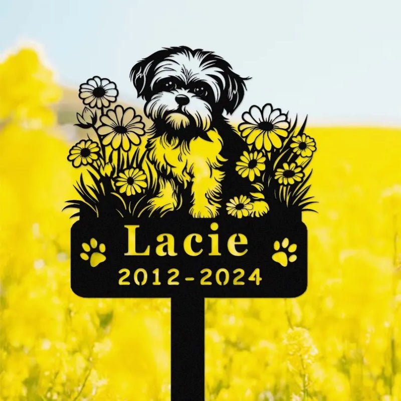 Personalized Shih Tzu Dog Memorial Post Custom Pet Grave Marker Outdoor Garden Yard Decoration 70665728 - DiyGiftly