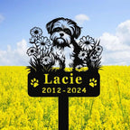 Personalized Shih Tzu Dog Memorial Post Custom Pet Grave Marker Outdoor Garden Yard Decoration 70665728 - DiyGiftly