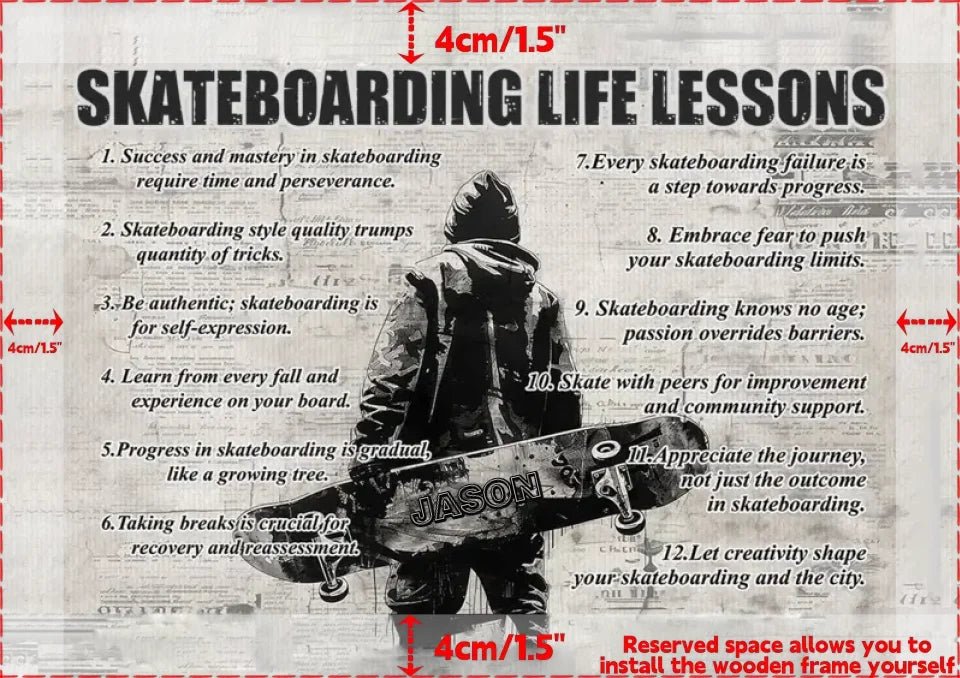 Personalized Skateboarding Life Lessons Poster - Gift For Skateboarding Lovers 745974 - 745975 - DiyGiftly