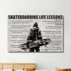 Personalized Skateboarding Life Lessons Poster - Gift For Skateboarding Lovers 745974 - 745975 - DiyGiftly