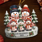 Personalized Snowman Acrylic Ornament – Christmas & Birthday Gift for Grandpa & Grandma – “Love Grows Where We Belong” 1045015 - DiyGiftly