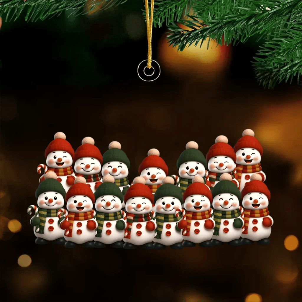 Personalized Snowman Acrylic Ornament – Christmas & Birthday Gift for Grandpa & Grandma – “Love Grows Where We Belong” 1045015 - DiyGiftly