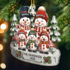 Personalized Snowman Acrylic Ornament – Christmas & Birthday Gift for Grandpa & Grandma – “Love Grows Where We Belong” 1045015 - DiyGiftly