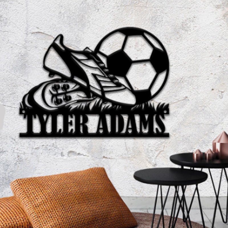 Personalized Soccer Metal Logo – Custom Soccer Team Wall Art, Sports Bar and Teen Bedroom Decoration, Unique Gifts for Soccer Enthusiasts 79222016 - DiyGiftly