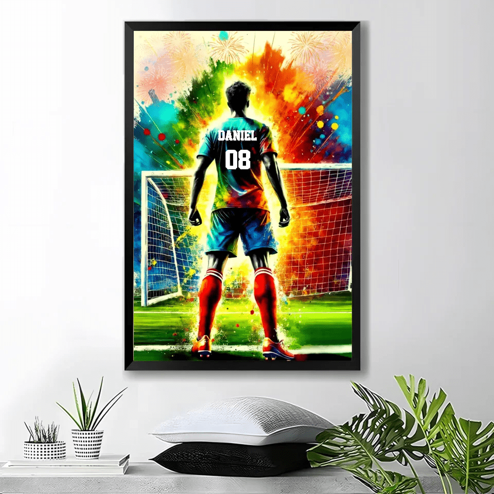 Personalized Soccer Poster - Soccer Player Poster - Boy's Soccer Room Decoration 740620 - 740631 - DiyGiftly