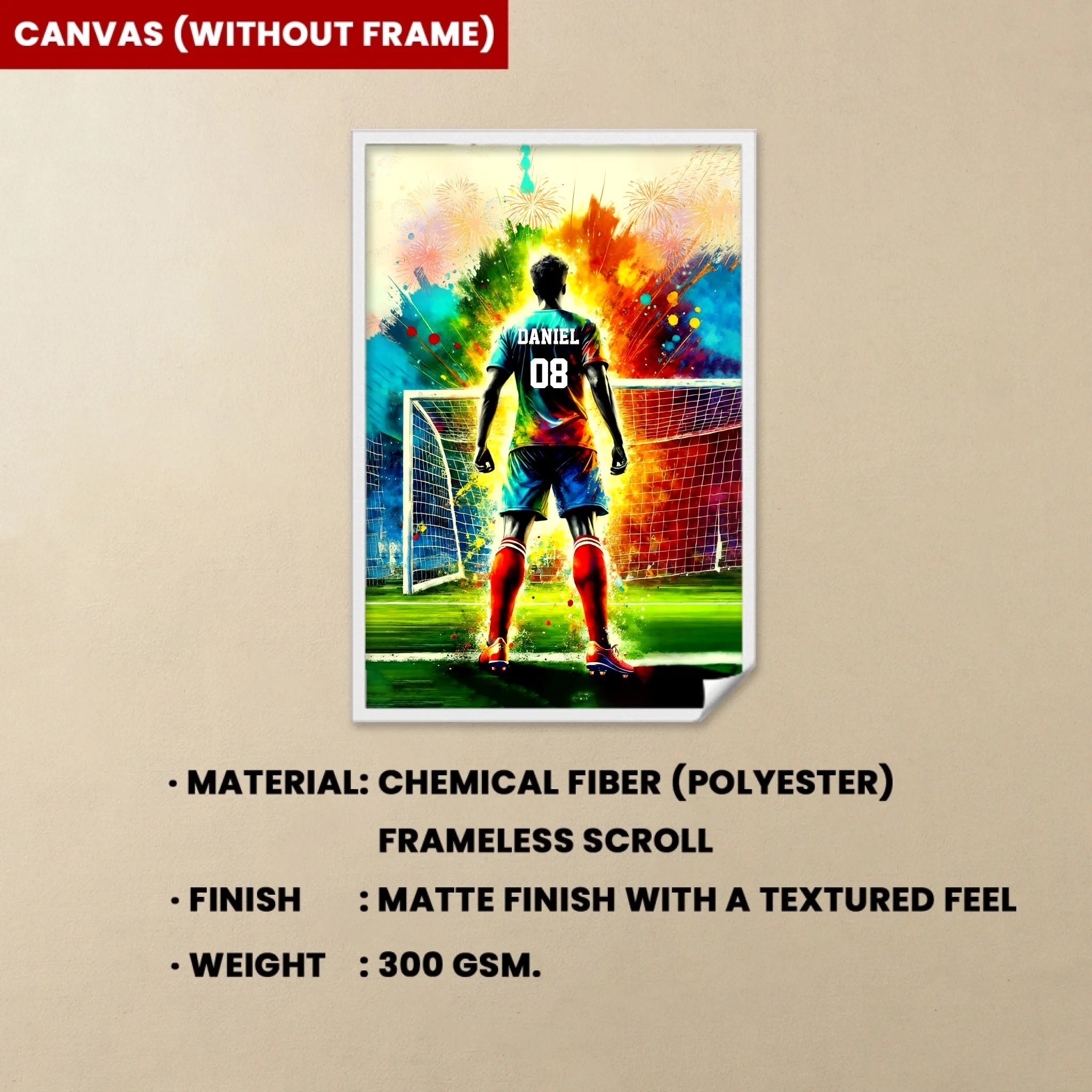 Personalized Soccer Poster - Soccer Player Poster - Boy's Soccer Room Decoration 740620 - 740631 - DiyGiftly