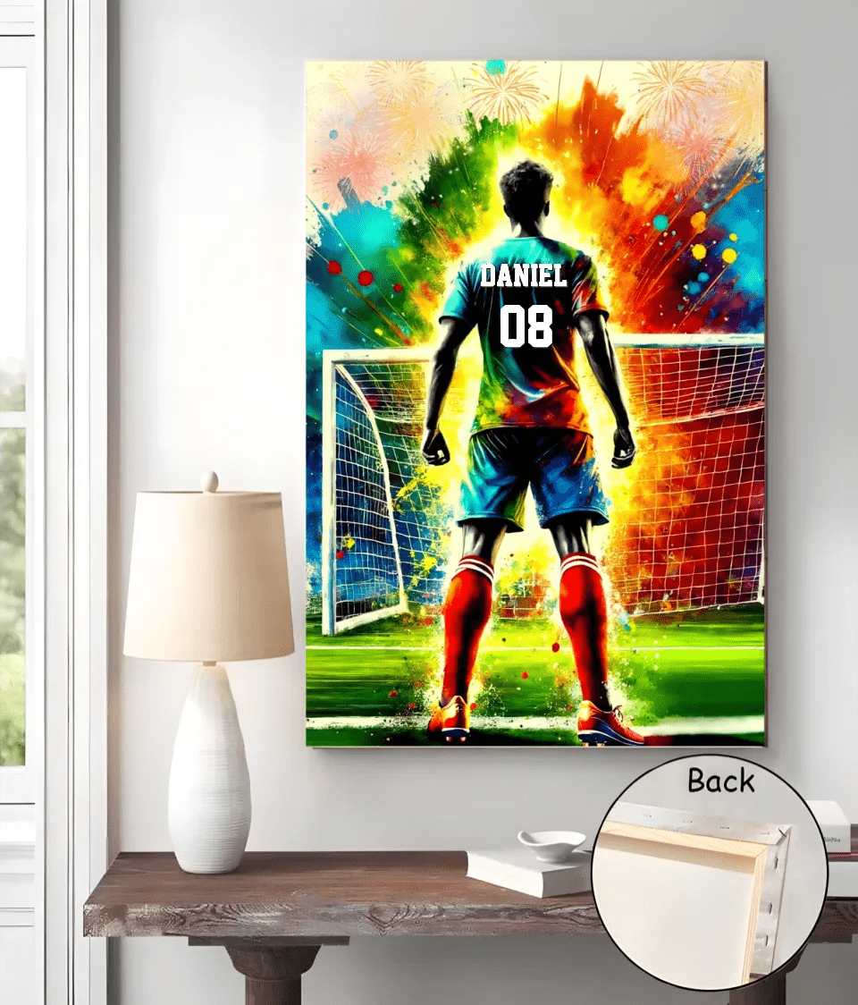 Personalized Soccer Poster - Soccer Player Poster - Boy's Soccer Room Decoration 740620 - 740631 - DiyGiftly