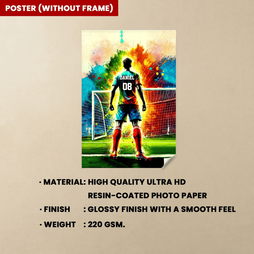 Personalized Soccer Poster - Soccer Player Poster - Boy's Soccer Room Decoration 740620 - 740631 - DiyGiftly