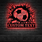 Personalized Soccer Wall Metal Light – Custom LED Wall Decor for Game Room, Bedroom, or Man Cave 736448 - DiyGiftly