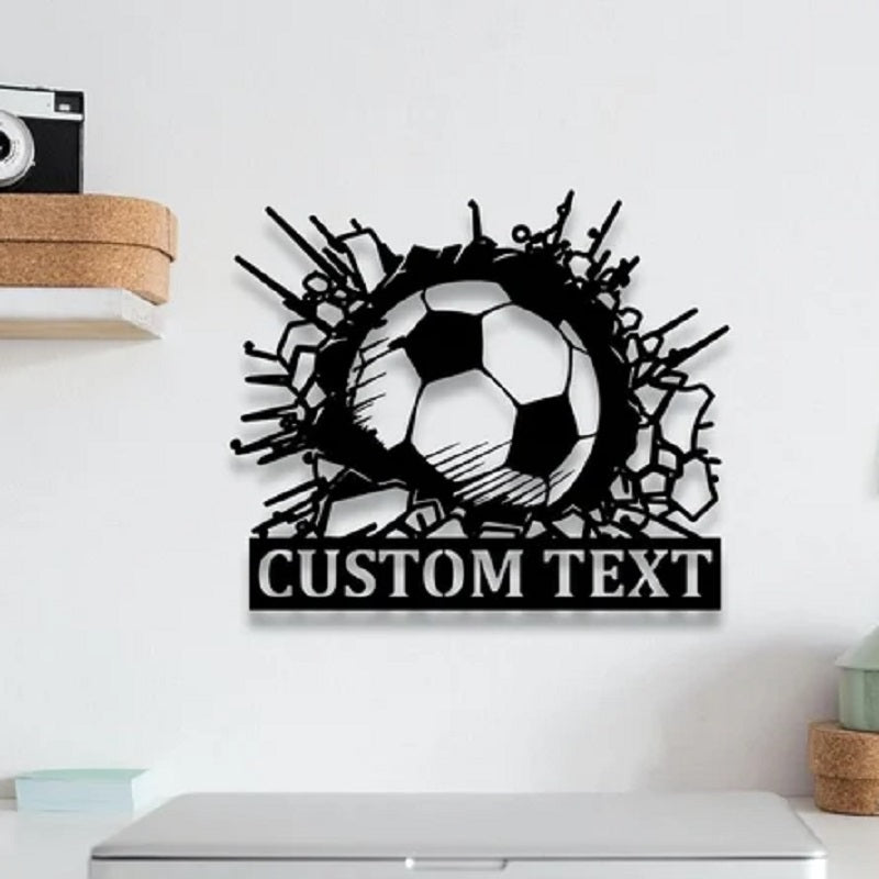 Personalized Soccer Wall Metal Light – Custom LED Wall Decor for Game Room, Bedroom, or Man Cave 736448 - DiyGiftly