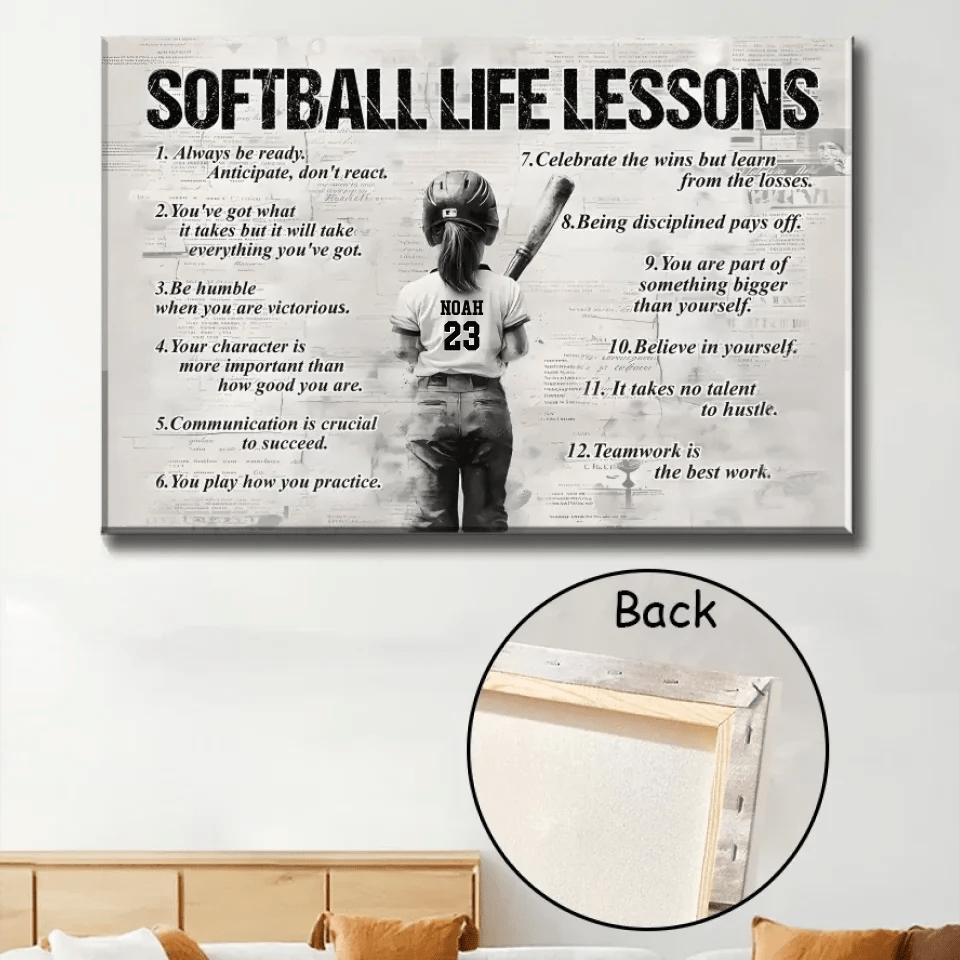Personalized Softball Girl Poster - Gift For Young Softball Fans 746096 - 746097 - DiyGiftly