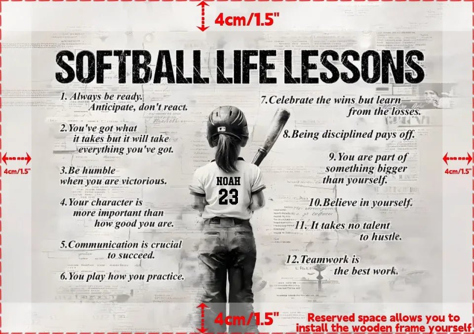 Personalized Softball Girl Poster - Gift For Young Softball Fans 746096 - 746097 - DiyGiftly