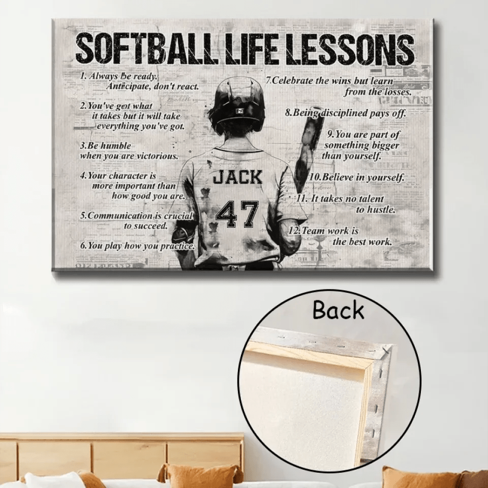 Personalized Softball Life Lessons Poster - Gift For Softball Lovers 748380 - 748406 - DiyGiftly