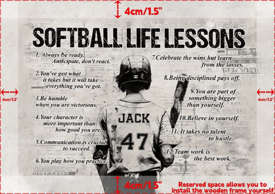 Personalized Softball Life Lessons Poster - Gift For Softball Lovers 748380 - 748406 - DiyGiftly