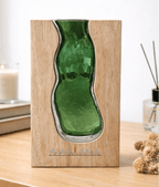 Personalized design wood glass vase gift for grandparents rustic