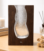 Personalized Solid Wood Glass Vase with Walnut or Natural Wood Frame Green Glass Insert Rustic Home Decor Gift for Mom 1112074 - DiyGiftly